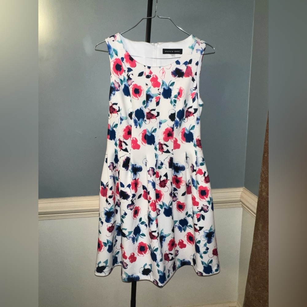 Andrew Marc‎ Multicolor Floral Midi Dress